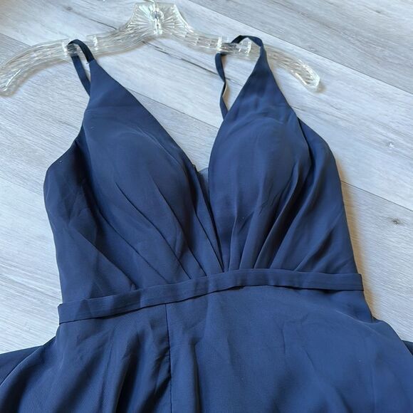 LOVEJOY  Navy Blue Lace-Up High-Low Maxi Dress 6 NWT and in packaging - Picture 6 of 7